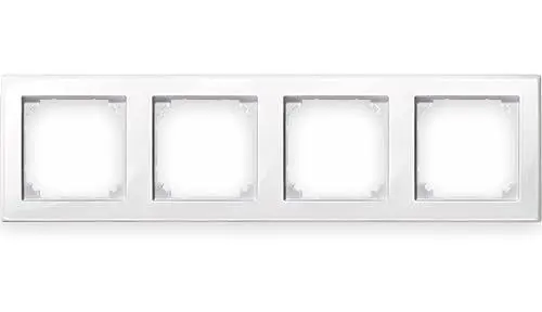 Produktbild: Schneider Electric Merten 478419 M-SMART Rahmen für Steckdosen und Schalter 4-fach, polarweiß glänzend