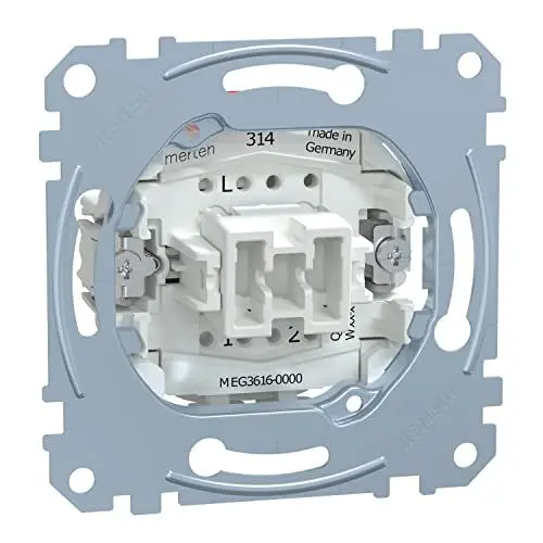 Produktbild: Schneider Electric Merten MEG3616-0000 Ausschalter und Wechselschalter-Einsatz 16 A - AC 250 V - Steckklemmen, Unterputz zum Einbau von Schaltern & Steckdosen, Made in Germany