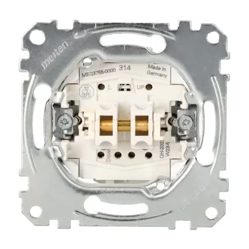 Produktbild: Schneider Electric Merten Rollladentaster-Einsatz, Unterputz, Steckklemmen, 1-polig, 10A, AC, 250V, Artikelnummer MEG3755-0000