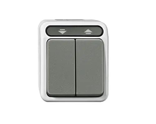 Produktbild: Schneider Electric Merten MEG3755-8029 Aufputz Rollladentaster, 1-polig, Feuchtraum Schalterprogramm 1-fach , IP44, AQUASTAR, Lichtrgrau