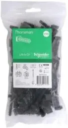 Produktbild: Schneider Electric Thorsman Kabelbinder 100 Stück Schraubsockel für Kabelbinder Sockel 9mm, Farbe Schwarz, Verschiedene Größen
