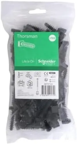 Produktbild: Schneider Electric Thorsman Kabelbinder 100 Stück Schraubsockel für Kabelbinder Sockel 9mm, Farbe Schwarz, Verschiedene Größen