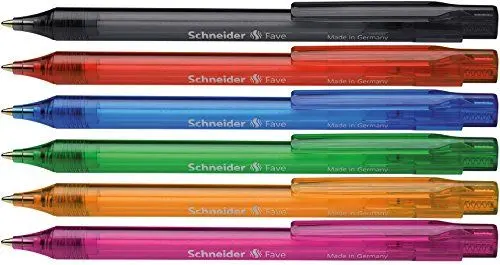 Produktbild: Schneider Fave Kugelschreiber (Druckmechanik, M) 50er Packung sortiert, blau