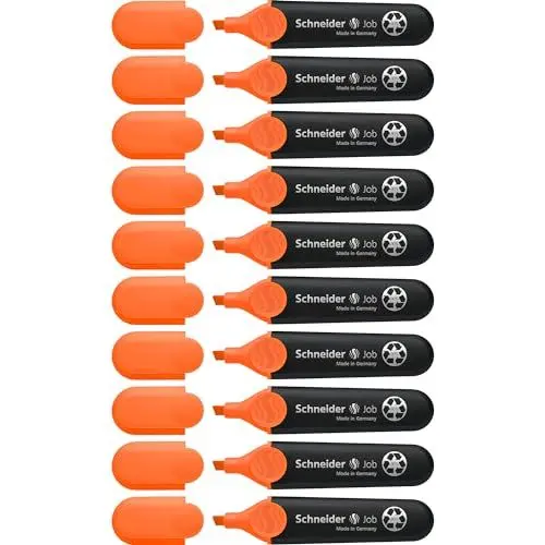 Produktbild: Schneider Job 150 Textmarker (aus recyceltem Kunststoff, ausgezeichnet mit Der blaue Engel) 10er Pack orange