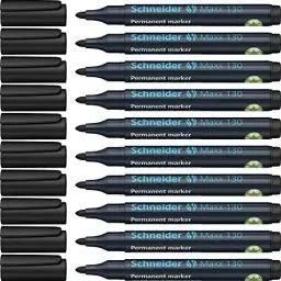 Produktbild: Schneider Maxx 130 Permanent-Marker mit Rundspitze (Strichstärke: 1-3 mm, nachfüllbar) 10er Packung schwarz