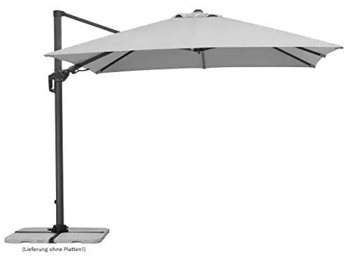 Produktbild: Schneider Sonnenschirm Rhodos Twist, silbergrau, 300 x 300 cm quadratisch, 730-14, Gestell Alu/Stahl, Bespannung Polyester, 25.7 kg