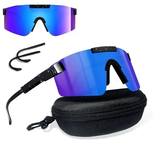 Produktbild: Schnelle Brille Rave Fahrradbrille Sonnenbrille Herren Damen Sportbrille Fahrradbrille Fahrrad Sonnenbrille,Polarisierte UV400 Schutzbrille für Outdooraktivitäten Wie Radfahren Laufen Glof Ski