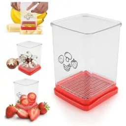 Produktbild: Schnellschneider mit Druckplatte, 1 Stück Gemüsehobel mit Schutzkappe und Aufbewahrung, Butterschneider Käseschneider, Eierschneider, Tassenschneider für Obst und Gemüse