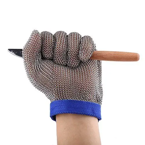 Produktbild: Schnitthandschuh, Sicherheitswerkzeug mit Draht aus Edelstahl 304, Stufe 5 für Industrie, Baugewerbe, Lebensmittelverarbeitung
