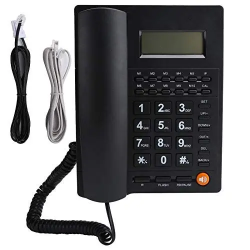 Produktbild: Schnurgebundenes Telefon, Kabelgebundenes Haustelefon, Telefon mit Großen Tasten für ältere Menschen, Anrufer ID-Anzeige/HD Anrufqualität (Rauschunterdrückung), Plug-and-Play. Schwarz