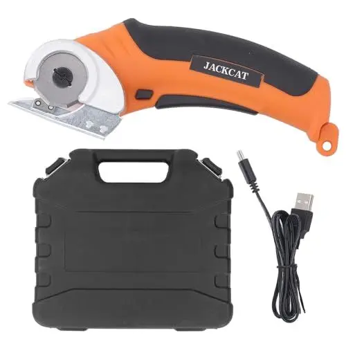 Produktbild: Schnurlose Elektrische Schere, Wiederaufladbarer Rollschneider, Elektrischer Kistenschneider, Kartonschneider für Stoffe, Teppiche, Leder, Filz, Geschenke für Männer und Frauen