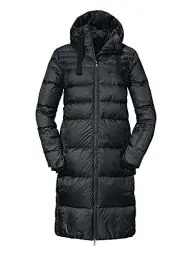 Produktbild: Schöffel Damen Down Coat Kenosha L, wind- und wasserabweisender Daunenmantel mit RDS-zertifizierten Federn, leichte Winter Wanderjacke mit Wärmekragen und Kapuze, black, 42