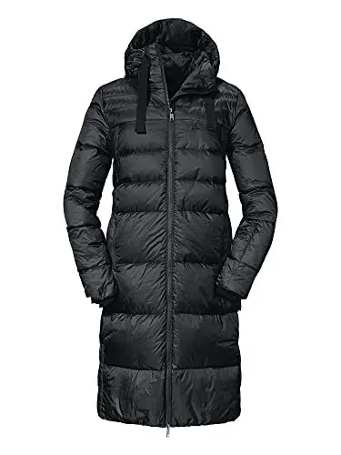 Produktbild: Schöffel Damen Down Coat Kenosha L, wind- und wasserabweisender Daunenmantel mit RDS-zertifizierten Federn, leichte Winter Wanderjacke mit Wärmekragen und Kapuze, black, 46