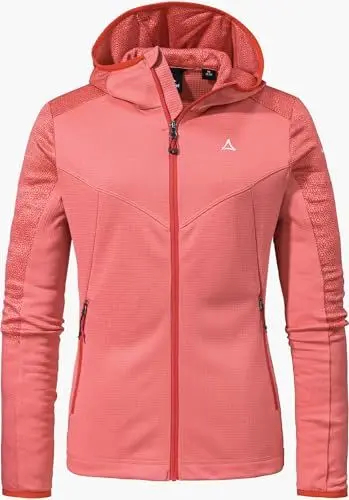 Produktbild: Schöffel Damen Fleece Hoody Svardalen L, schnell trocknende Fleecejacke mit Kapuze, funktionaler Outdoor Hoody, mit Reißverschluss-Taschen und elastischem Saum, clasping rose, 46