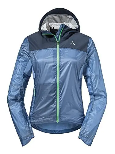 Produktbild: Schöffel Damen Hybrid Jkt Flow Trail L, extrem leichte, atmungsaktive MTB Jacke, wasserabweisende Fahrradjacke mit vorgeformten Ellbogen, zen blue, 38