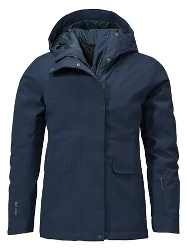 Produktbild: Schöffel Damen Ins. Jacket Antwerpen L, wasserdichte und atmungsaktive Winterjacke, urbane Outdoorjacke mit 2-Wege-Reißverschluss und verstellbarer Kapuze, navy blazer, 40