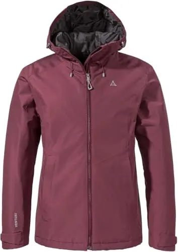 Produktbild: Schöffel Damen Ins Jacket Style Wildkar WMS, wetterfeste, wärmende Outdoorjacke mit 2-Wege-Stretch, atmungsaktiver, wasserdichter Anorak mit verstellbarer Kapuze, acai, 36