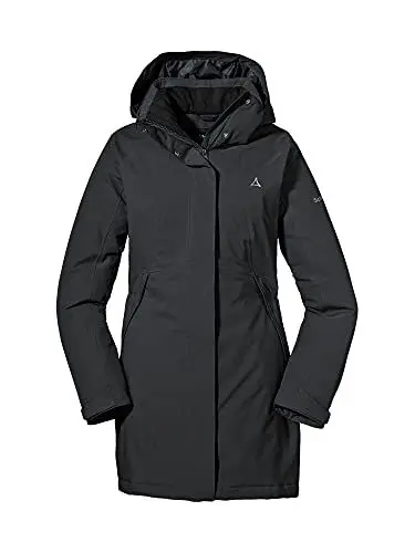 Produktbild: Schöffel Damen Insulated Jacket Bastianisee L, funktionale Winterjacke mit abnehmbarer Kapuze, wasserdichte und windabweisende Outdoor Jacke mit 4-Wege-Stretch, black, 34