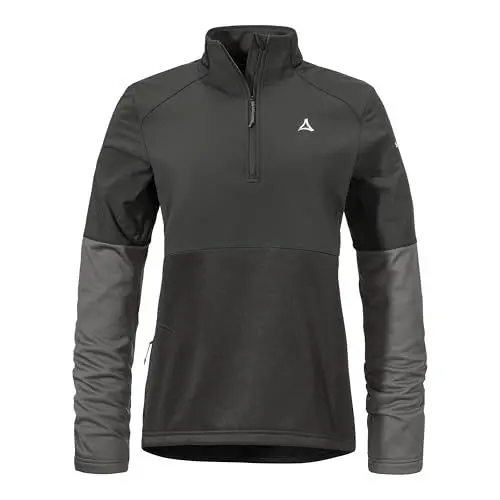 Produktbild: Schöffel Damen Jersey Style Salza WMS, schnelltrocknendes Fahrradtrikot mit Rückentasche, wärmendes MTB Jersey, Funktionsshirt mit integriertem Brillentuch, black, 38