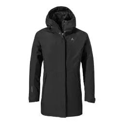 Produktbild: Schöffel Damen Parka Style Froda WMS, atmungsaktiver, wasserdichter Parka mit 2-Wege-Stretch, leichte Outdoorjacke mit verstellbarer Kapuze, black, 44