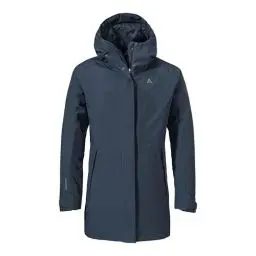 Produktbild: Schöffel Damen Parka Style Froda WMS, atmungsaktiver, wasserdichter Parka mit 2-Wege-Stretch, leichte Outdoorjacke mit verstellbarer Kapuze, navy blazer, 36
