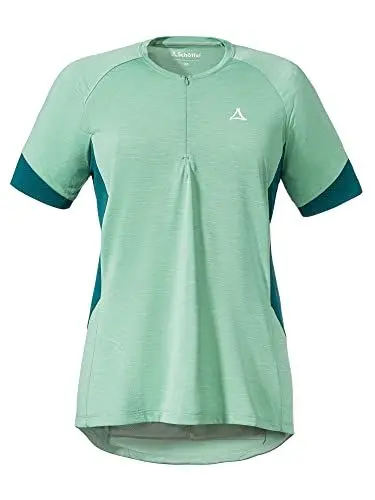 Produktbild: Schöffel Damen Shirt Auvergne L, geruchshemmendes Radtrikot, schnell trocknendes Funktionsshirt mit Taschen, matcha mint, 42