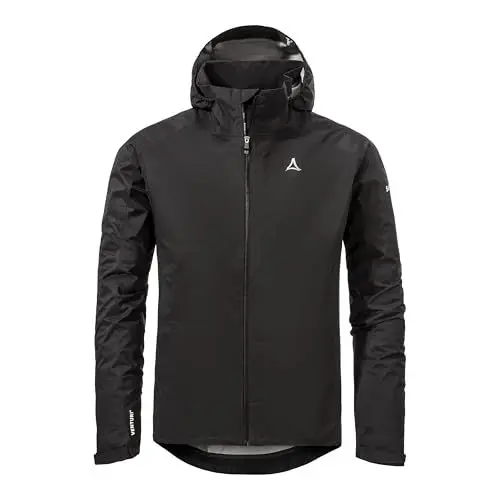 Produktbild: Schöffel Herren 2.5L Jacket Tarvis M, leichte Fahrradjacke mit 2-Wege-Stretch, multifunktionale, wasserdichte Regenjacke mit integrierter Pack-Away Tasche, atmungsaktiv, black, 50