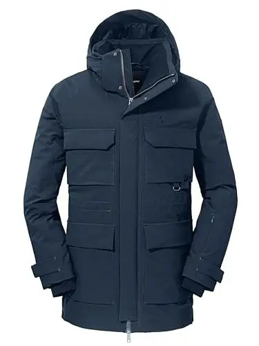 Produktbild: Schöffel Herren Down Parka Ridgeland M, wind- und wasserdichter Daunenparka mit RDS-zertifizierten Federn, leichte Outdoorjacke mit Wärmekragen und Kapuze, navy blazer, 48
