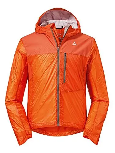 Produktbild: Schöffel Herren Hybrid Jkt Flow Trail M, extrem leichte MTB Jacke, winddichte, atmungsaktive Fahrradjacke mit vorgeformten Ellbogen, orange blaze, 50