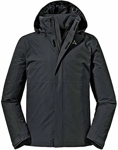 Produktbild: Schöffel Herren Jacket Gmund M, wind- und wasserdichte Regenjacke, atmungsaktive Outdoor Jacke, Wanderjacke mit verstaubarer Kapuze, black, 54