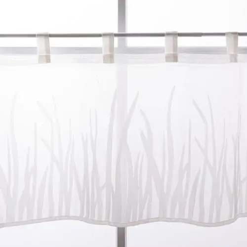 Produktbild: SCHÖNER LEBEN. Scheibengardine Breeze Meterware Gräser wollweiß beige 46cm Höhe