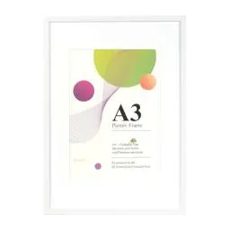 Produktbild: Scholar Tree A3-Bilderrahmen – 1 Packung A3 weißer Rahmen, weißer Bilderrahmen 29,7 x 42 cm, Holz-mit Passepartout, mit Wandbehang