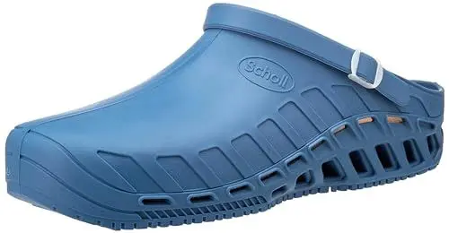Produktbild: Scholl Clog Evo - Hochleistungs-Sanitär-Clogs für Damen und Herren - Ultraleicht, Bequem und Atmungsaktiv, mit Rutschfester Sohle, Herausnehmbarer Memory-Einlegesohle und Drehbarem Riemen