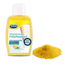 Produktbild: Scholl Fußbad Vitalisierend - Fußpflege Bad mit natürlichen Salzkristallen und Urea - Badezusatz für Fußbäder - mit Deo-Aktivwirkstoff - für alle Hauttypen - 275 g