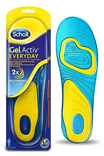 Produktbild: Scholl GelActiv Einlegesohlen Everyday für Freizeitschuhe von 40-46,5 – Verbesserter Komfort durch doppelte Polsterung – 1 Paar Gelsohlen
