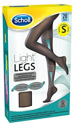 Produktbild: Scholl Light Legs Strumpfhose - Damen-Strumpfhose mit Kompressionsfunktion und Anti-Laufmaschen-Technologie - 1 Paar, 20 DEN, schwarz, S