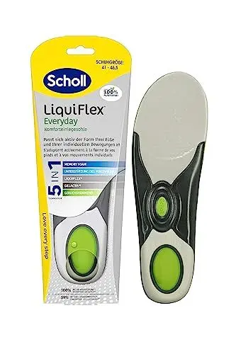 Produktbild: Scholl LiquiFlex Komforteinlegesohlen Everyday L, mehr Polsterung durch Memory Foam und Unterstützung des Fußgewölbes, 1 x 2 Stück