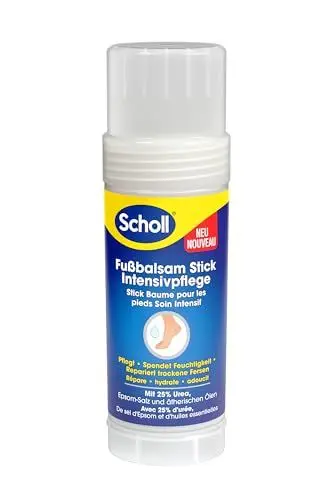 Produktbild: Scholl intensiv pflegender Fußbalsam Stick, zur Reparatur sehr trockener und rissiger Fersen, intensiv feuchtigkeitsspendend für gesunde Füße mit 25% Urea, Epsom-Salz und ätherischen Ölen