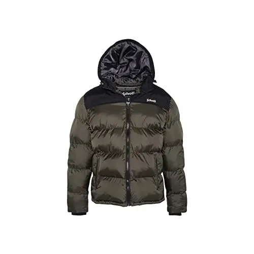 Produktbild: SCHOTT NYC Jungen UTAH2B Kinder Daunenjacke MIT Kapuze UND Schott SCHULTERPASSE, KAKI, 16