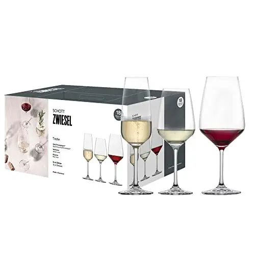 Produktbild: SCHOTT ZWIESEL Premium Box Taste (18er-Set), zeitlose Weingläser und Sektgläser im Set, spülmaschinenfeste Tritan-Kristallgläser, Made in Germany (Art.-Nr. 121868), Kristall