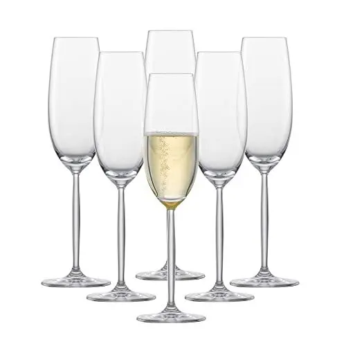 Produktbild: SCHOTT ZWIESEL Sektglas Diva (6er-Set), elegante Champagner Gläser mit Moussierpunkt, spülmaschinenfeste Tritan-Kristallgläser, Made in Germany (Art.-Nr. 104100)