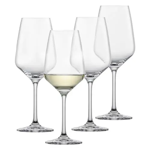 Produktbild: SCHOTT ZWIESEL Weißweinglas Tulip (4er-Set), zeitlose Weingläser für Weißwein, spülmaschinenfeste Tritan-Kristallgläser, Made in Germany (Art.-Nr. 123609), Klar, Kristall