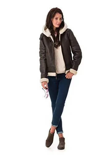 Produktbild: Schott Damen Jacke LCW1257H, Braun (Brown), 40 (L)
