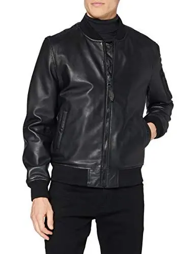 Produktbild: Schott NYC Herren Bomber EN Cuir Lederjacken, Black, M