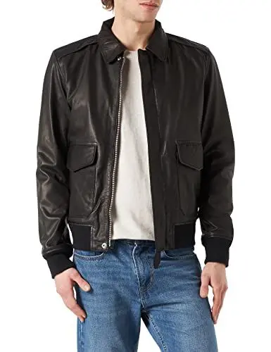 Produktbild: Schott NYC Herren Lcflyvint Lederjacke, Schwarz, M