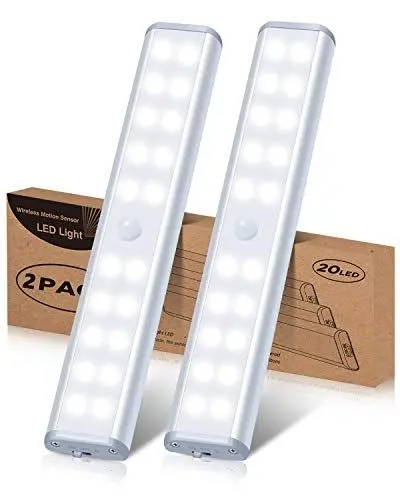 Produktbild: Schrankbeleuchtung LED Beleuchtung Kleiderschrank Lampen, Kabellose Wiederaufladbare Kabinenbeleuchtung, Bewegungssensor Magnetische, Kabinett Nachtlicht für Schranktisch, Kleiderschrank, Treppe usw