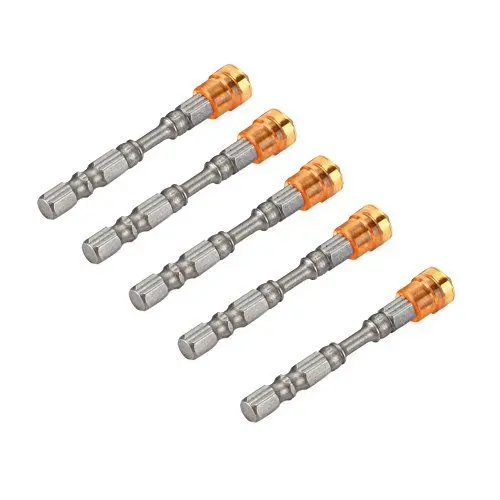 Produktbild: Schraubendreher-Bits, 5-teiliges S2-Stahl-Magnetkreuzkopf-PH2-Schraubendreher-Bit-Set für Schnellbauschrauben 1/4-Zoll-Schaft(Gelb)