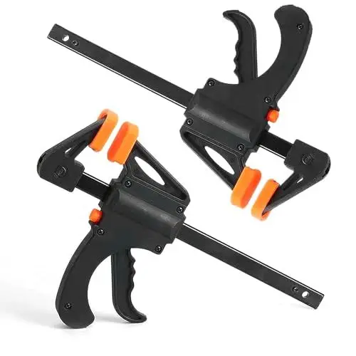 Produktbild: Schraubzwingen Set Profi Einhandzwingen 2 Stück, Spannweite 150mm, Dehnbereich bis zu 290mm Spannkraft 50kg, Maultiefe 62mm, aus Stahl und Nylon für präzises Fixieren