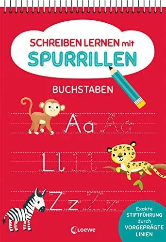 Produktbild: Schreiben lernen mit Spurrillen - Buchstaben: Schreibblock mit vorgeprägten Linien für Vorschulkinder ab 5 Jahren