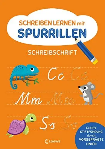 Produktbild: Schreiben lernen mit Spurrillen - Schreibschrift: Schreibblock mit vorgeprägten Linien für Schulkinder ab 6 Jahren